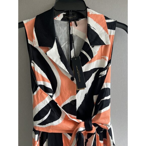 NWT DKNY Women's Wrap Dress Size 2 Sleeveless Coastal Floral Abstract Print - Picture 4 of 7